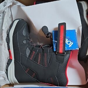 Totes Kids Black and Red Boots